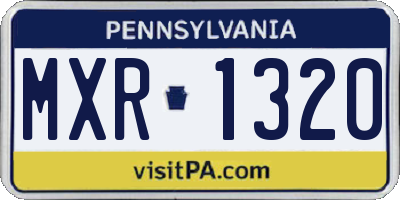 PA license plate MXR1320
