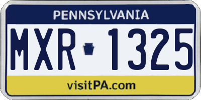 PA license plate MXR1325
