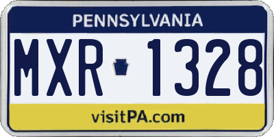 PA license plate MXR1328