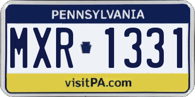PA license plate MXR1331