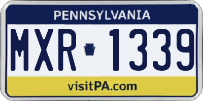 PA license plate MXR1339
