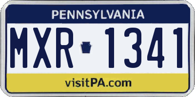 PA license plate MXR1341