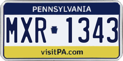 PA license plate MXR1343