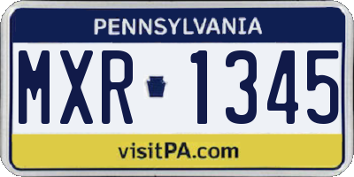PA license plate MXR1345