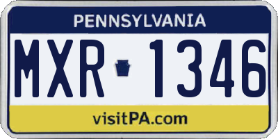 PA license plate MXR1346