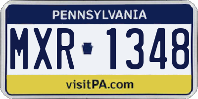 PA license plate MXR1348