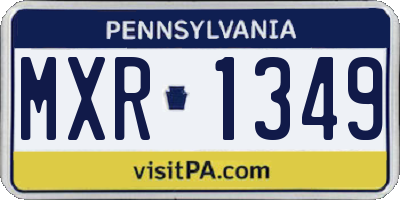 PA license plate MXR1349
