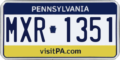 PA license plate MXR1351