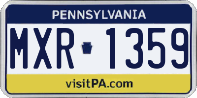 PA license plate MXR1359