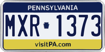 PA license plate MXR1373