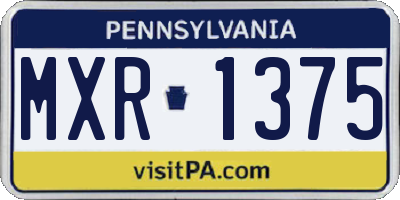 PA license plate MXR1375