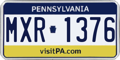 PA license plate MXR1376