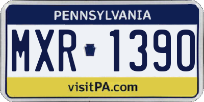 PA license plate MXR1390