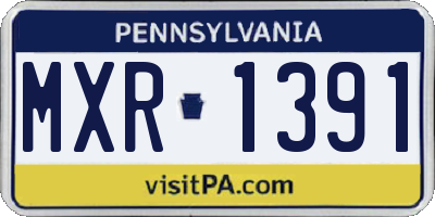 PA license plate MXR1391