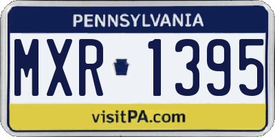 PA license plate MXR1395