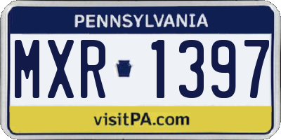PA license plate MXR1397