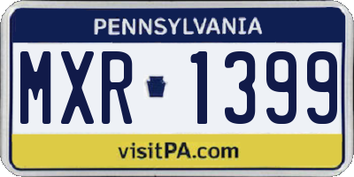 PA license plate MXR1399