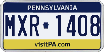 PA license plate MXR1408