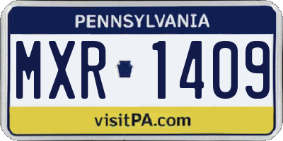 PA license plate MXR1409