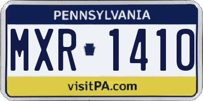 PA license plate MXR1410
