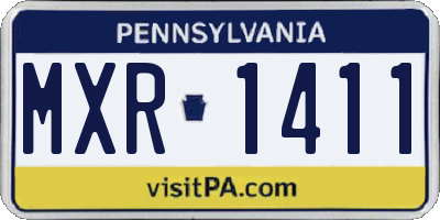 PA license plate MXR1411