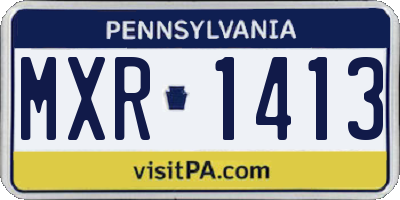 PA license plate MXR1413