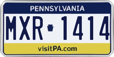 PA license plate MXR1414