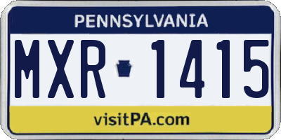 PA license plate MXR1415
