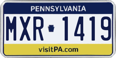 PA license plate MXR1419