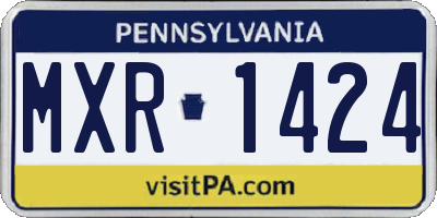 PA license plate MXR1424