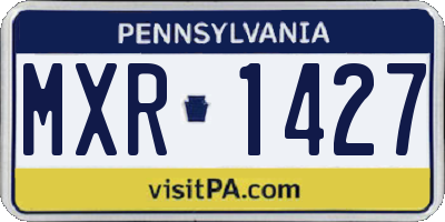 PA license plate MXR1427