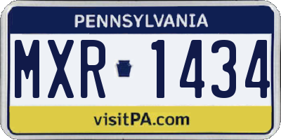PA license plate MXR1434