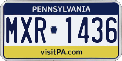 PA license plate MXR1436