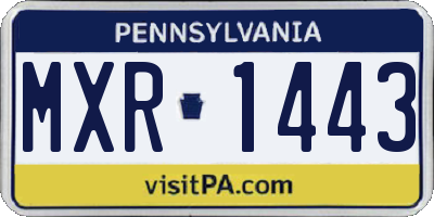 PA license plate MXR1443