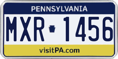 PA license plate MXR1456