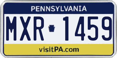 PA license plate MXR1459