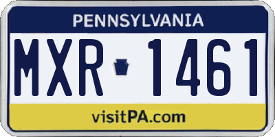 PA license plate MXR1461