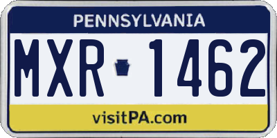 PA license plate MXR1462