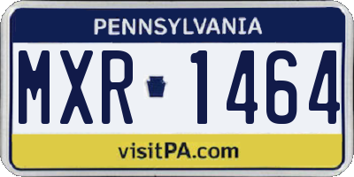 PA license plate MXR1464
