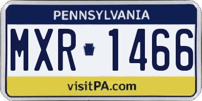 PA license plate MXR1466