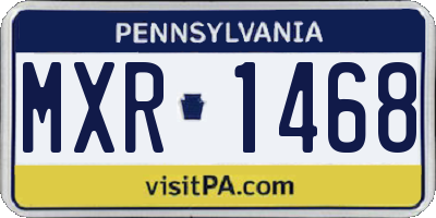 PA license plate MXR1468