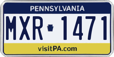 PA license plate MXR1471