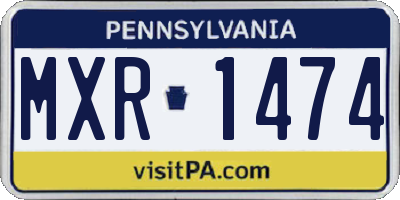PA license plate MXR1474