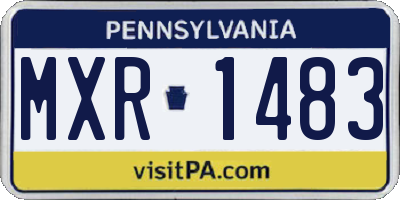 PA license plate MXR1483