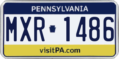 PA license plate MXR1486