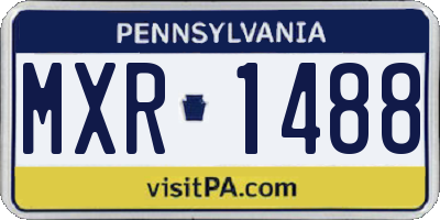 PA license plate MXR1488