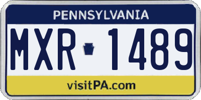 PA license plate MXR1489