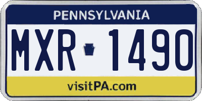 PA license plate MXR1490