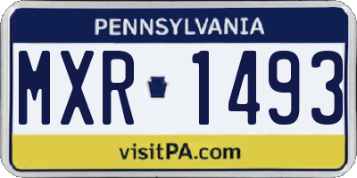 PA license plate MXR1493