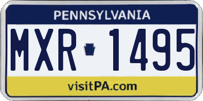 PA license plate MXR1495